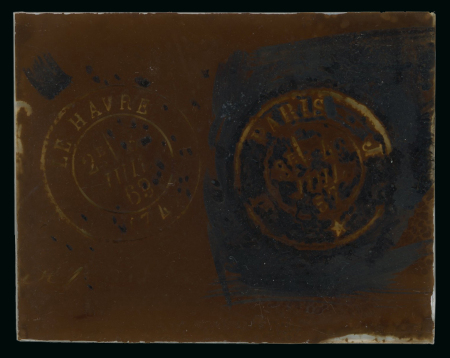 Stamp of France France – postmarks, two glass support clichés for