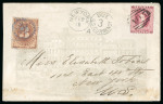 Stamp of Bahamas 1880 (Feb 2) Advertising cover for the Royal Victoria Hotel in Nassau, sent to the USA with 1863 4d dull rose perf.14