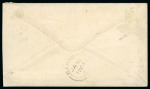 Stamp of Bahamas 1864 (Jan 18) Envelope to Delaware, USA, with 1863-77 perf.12 1/2 4d bright rose pair