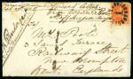 Stamp of Barbados 1868 (May 26) Officers' concessionary envelope sent from Bridgetown to England