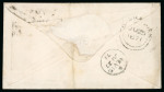Stamp of Barbados 1871 (Jun 25) envelope to Nevis with two 1870-71 Wmk large star 6d orange-vermilion