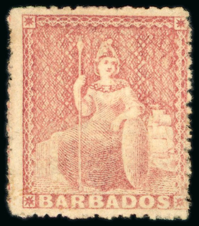 Stamp of Barbados 1871 Wmk small star (4d) dull rose-red rough perf.14 to 16, unused