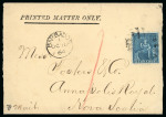 Stamp of Barbados 1864 (Oct 10) printed matter wrapper sent to Nova Scotia with 1861-70 1d
