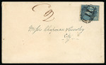 Stamp of Barbados 1856 (Jun 18) envelope sent from St. Lucy with 1855-58 (1d) pale blue
