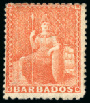 Stamp of Barbados 1872 Wmk small star (4d) dull vermilion unused