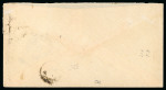Stamp of Barbados 1871 (Mar 30) envelope to the USA with 1861-70 (4d) dull vermilion and 1871 (1d) blue tied by "1" oval numeral