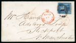 Stamp of Barbados 1858 (Apr 28) envelope to England with 1855-58 white paper (1d) pale blue and crowned circle