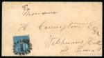Stamp of Barbados 1869 (Oct 25) envelope to St. Thomas, Danish West Indies, with 1861-70 No wmk (1d) blue