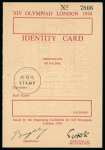 Stamp of Olympics » 1948 London 1948 London, group of seven items incl. unused identity card