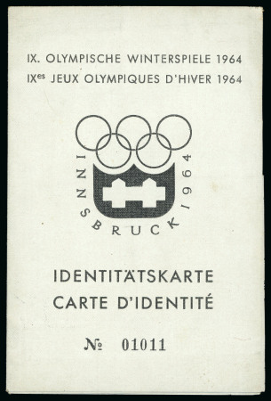 Stamp of Olympics » 1964 Innsbruck 1964 Innsbruck identity card in original wallet