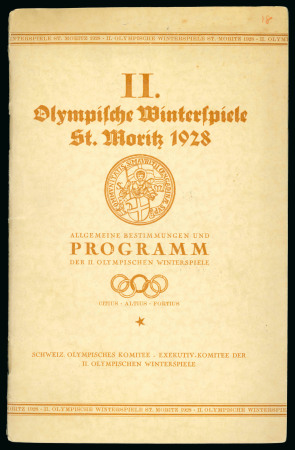 Stamp of Olympics » 1928 St. Moritz 1928 St. Moritz general rules and programme in German,