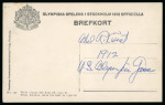 Stamp of Olympics » 1912 Stockholm » Postcards 1912 Stockholm official picture postcard signed on front and back by the 1500m silver medallist 