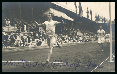 Stamp of Olympics » 1912 Stockholm » Postcards 1912 Stockholm official picture postcard signed on front and back by the 1500m silver medallist 