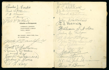 Stamp of Olympics » 1924 Paris » Memorabilia 1922 dinner menu in honour of William H. Cuddy, manager