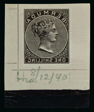 Stamp of Bermuda Bermuda - 1883 1s, exposure trial on photographic paper,