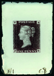 Stamp of Great Britain Great Britain - 1840 1d Penny Black Official VR, glass
