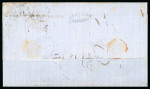 Stamp of British Levant  1867 (Apr 17) wrapper to England with 1865-67 6d pl.5 pair tied bx "C" barred ovals, with "INSUFFICIENTLY / PREPAID" arced hs at left