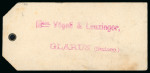 Stamp of British Levant  1890ca.-1904, group of four parcel tags sent to Switzerland,
