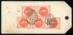 Stamp of British Levant  1890ca.-1904, group of four parcel tags sent to Switzerland,