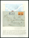 Stamp of British Levant  1912 (Apr 22) envelope sent registered to Germany with 1910 1 3/4pi on 4d pair, with left stamp showing variety