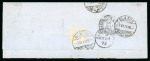 Stamp of British Levant  1875 (May 20) Part cover (top half) sent to Switzerland with GB and France mixed franking