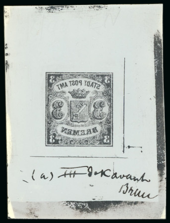Stamp of German States » Bremen German States, Bremen - 1855 3 gr, cliché on celluloid