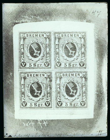 Stamp of German States » Bremen German States, Bremen - 1861 5 sgr, glass support cliché