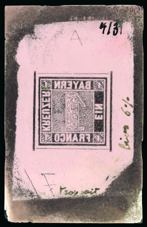 Stamp of German States » Bavaria German States, Bavaria – 1849 1 kreuzer, working