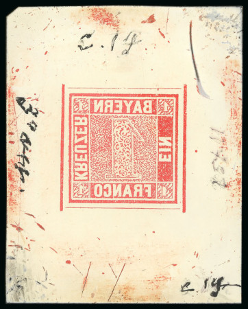 Stamp of German States » Bavaria German States, Bavaria - 1849 1 kreuzer, cliché on