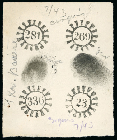 Stamp of German States » Bavaria German States, Bavaria - postmarks, working proof of