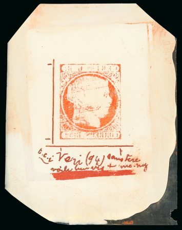 Stamp of Spain Spain - 1852 2r Queen Isabella II, cliché on celluloid