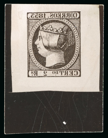 Stamp of Spain Spain - 1853 2r Queen Isabella II, trial exposure in