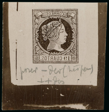 Stamp of Spain Spain - 1861 19cu Queen Isabella II, trial exposure