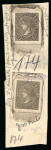 Stamp of Spain Spain - 1865 1r Queen Isabella II, two remarkable essays