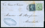 Stamp of British Levant  1869 (Jul 9) wrapper sent to England with 2d blue and 1s green via Varna