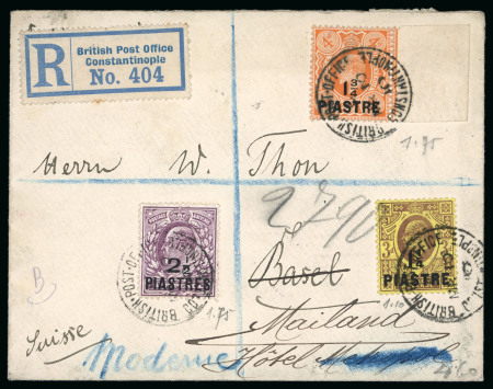 Stamp of British Levant  1904-11, group of 12 KEVII covers/cards