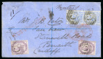 Stamp of British Levant  1882 (Jul 12) envelope sent registered to Wales with "REGISTERED-LETTER" hs in red