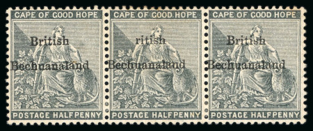 Stamp of Bechuanaland » British Bechuanaland 1885-87 1/2d grey-black wmk Anchor showing error "ritish"