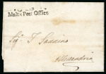 Stamp of Malta 1837 entire to Alessandria (Italy) bearing an apparently