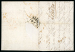 Stamp of Malta 1841 incoming entire from London, showing a fair strike of the rare "2 Mar Free" local post hs applied on arrival