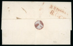 Stamp of Malta 1845 entire to Naples bearing a very good strike of the "MALTA POST OFFICE" hs