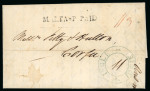 Stamp of Malta 1824 entire to Corfu bearing a good strike of the scarce "MALTA * P PAID" hs