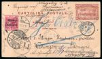 Stamp of Morocco Agencies (British Post Offices) » Gibraltar Issues Overprinted 1898 (Jun 24) 20c Mazagan à Marrakesh postal stationery card sent to Germany, uprated