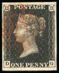 Stamp of Great Britain » 1840 1d Black and 1d Red plates 1a to 11 1840 1d black pl.5 DG, good to large margins, light