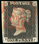 Stamp of Great Britain » 1840 1d Black and 1d Red plates 1a to 11 1840 1d grey-black pl.3 EF, fine to large margins, crisp