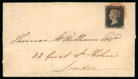 Stamp of Great Britain » 1840 1d Black and 1d Red plates 1a to 11 1840 (Oct 4) Wrapper from Sunderland (Durham) to London