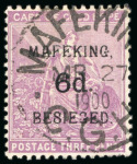 Stamp of South Africa » Mafeking 1900 COGH 1d on 1/2d (both) to 1s on 4d used, with