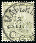 Stamp of South Africa » Mafeking 1900 COGH 1d on 1/2d (both) to 1s on 4d used, with