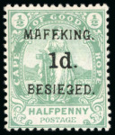 Stamp of South Africa » Mafeking 1900 COGH 1d on 1/2d (both) and 3d on 1d, plus Bechuanaland Protectorate 1/2d, all unused/mint with two of each value