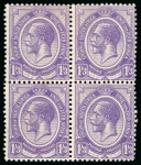 Stamp of South Africa » Union & Republic of South Africa 1913-24 1s3d violet with inverted watermark in mint block of four